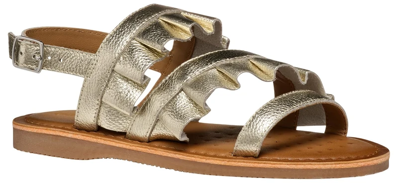 Geox J Sandal EOLIE Girl, Platinum, 3.5 UK