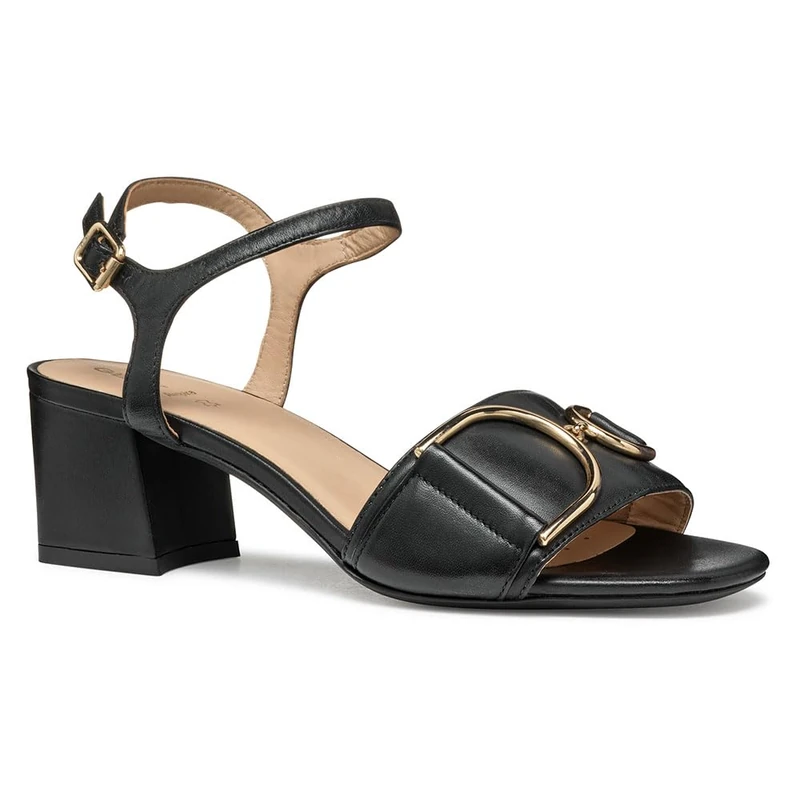 Geox D New ERAKLIA 50 B, Women’s Heeled Sandal, Black,