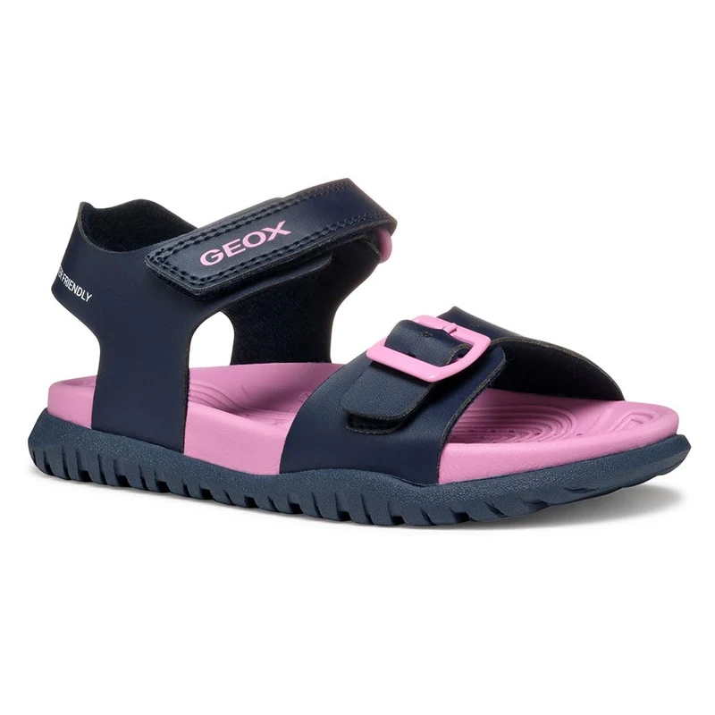 Geox Girls J Fusbetto Gi Sandal, Navy Fuchsia, 2 UK