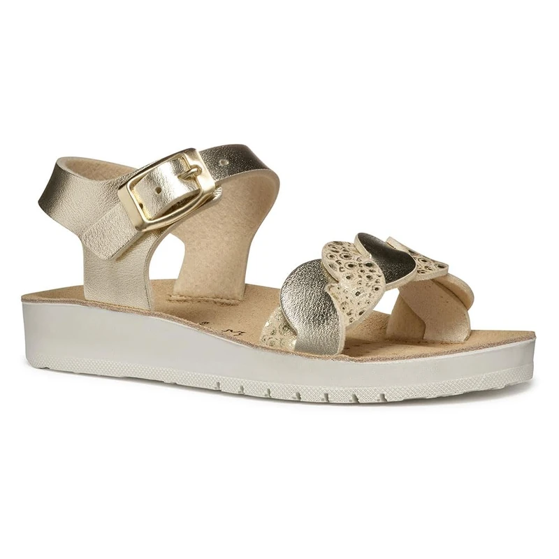 Geox J SANDAL COSTAREI GI, Girls’ Sandal, Platinum,