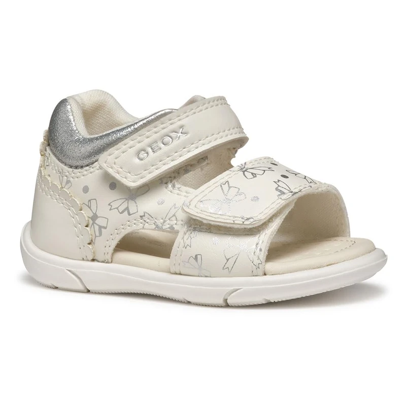 Geox B SANDAL ZAPITO GIRL, Baby - Mädchen Sandal, White/Silver,
