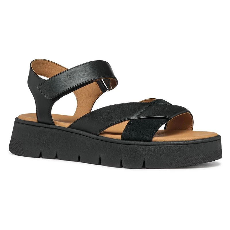 Geox Women's D DANDRA 40 B Sandal, Black, 3 UK