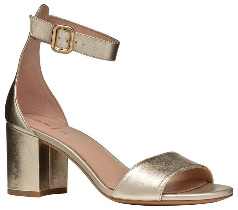 Geox Women's D VIRNILISA 65 S A Heeled Sandal, Lt Gold, 4.5 UK