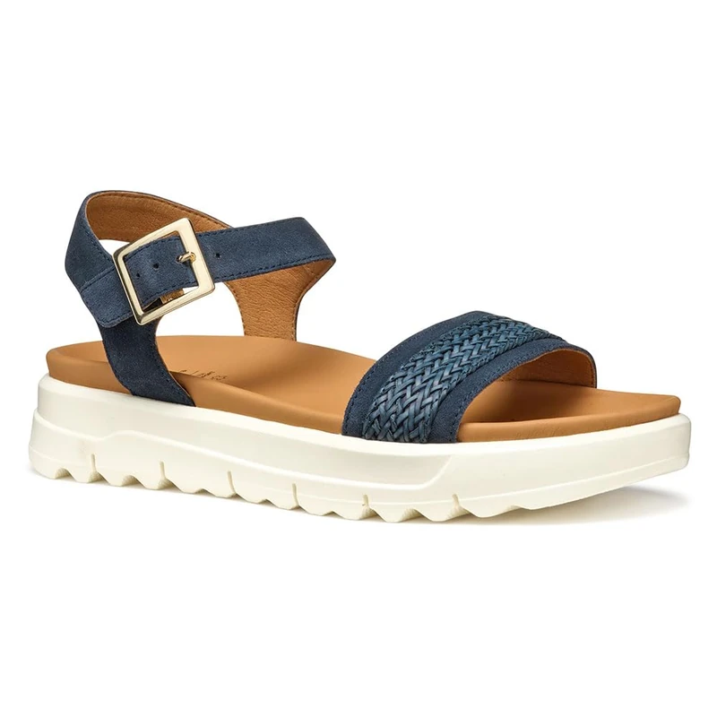 Geox Women's D XAND 2.1S C Flat Sandal, Navy, 5 UK