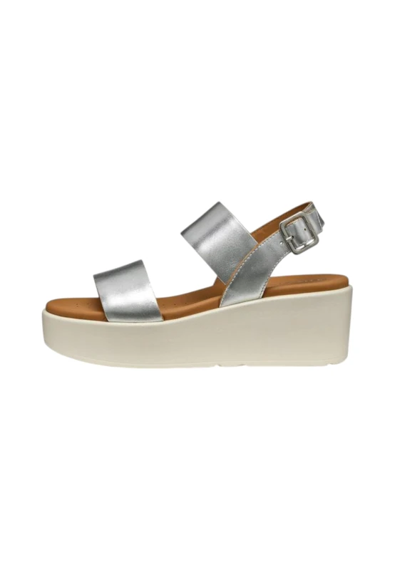 Geox Women's D XAND 2.2S A Wedge Sandal, Silver, 7 UK