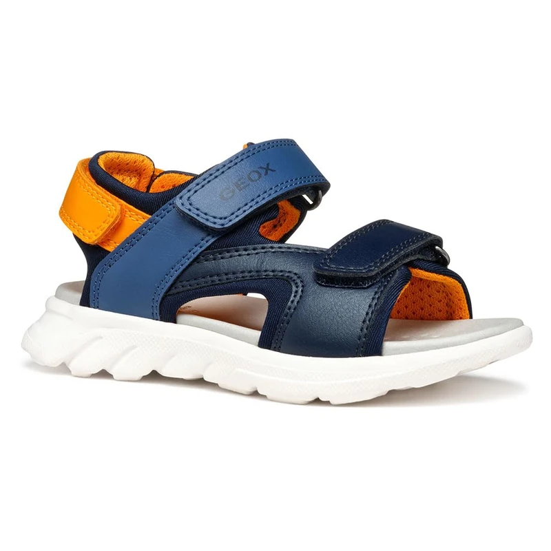 Geox J SANDAL AIRADYUM BO, Boys’ Sandal, Navy/Orange,