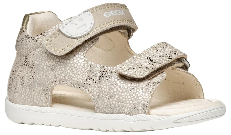 Geox Baby Girls B Sandal MACCHIA Gir, Beige/Lt Gold, 2.5 UK Child