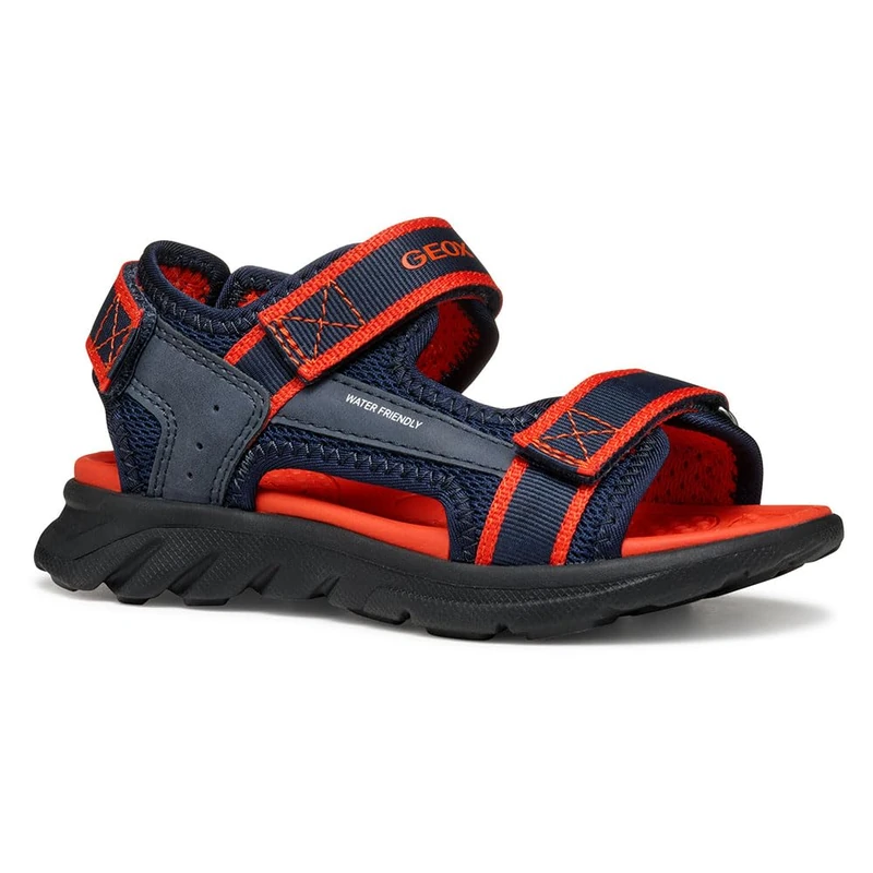 Geox Boys J Airadyum Bo Sandal, Navy Red, 10 UK Child