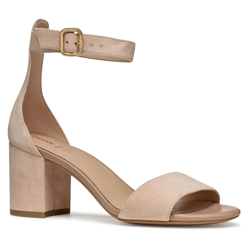 Geox Women's D VIRNILISA 65 S A Heeled Sandal, Nude, 7.5 UK