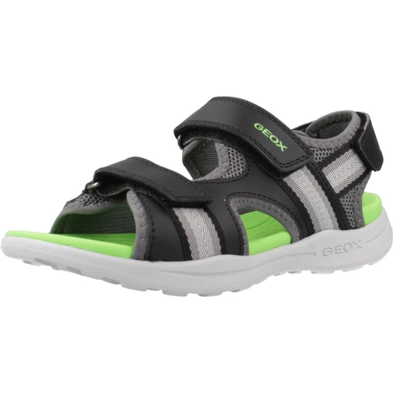 Geox J VANIETT BOY B Sandal, Black/Green, 11 UK Child