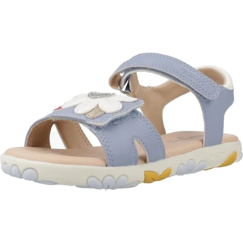 Geox J SANDAL HAITI GIRL, Girls’ Sandal, Lt Avio/White,