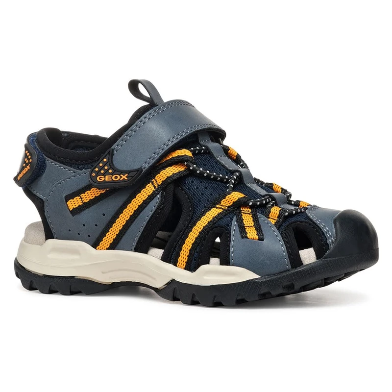 Geox J BOREALIS BOY B, Boys’ Sandal, Navy/Orange,