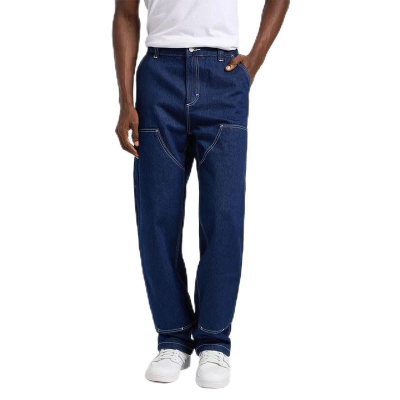 Lee Men's Jeans Double Knee Carpenter Loose Straight Fit Straight Leg, Raw, 36 W/32 L