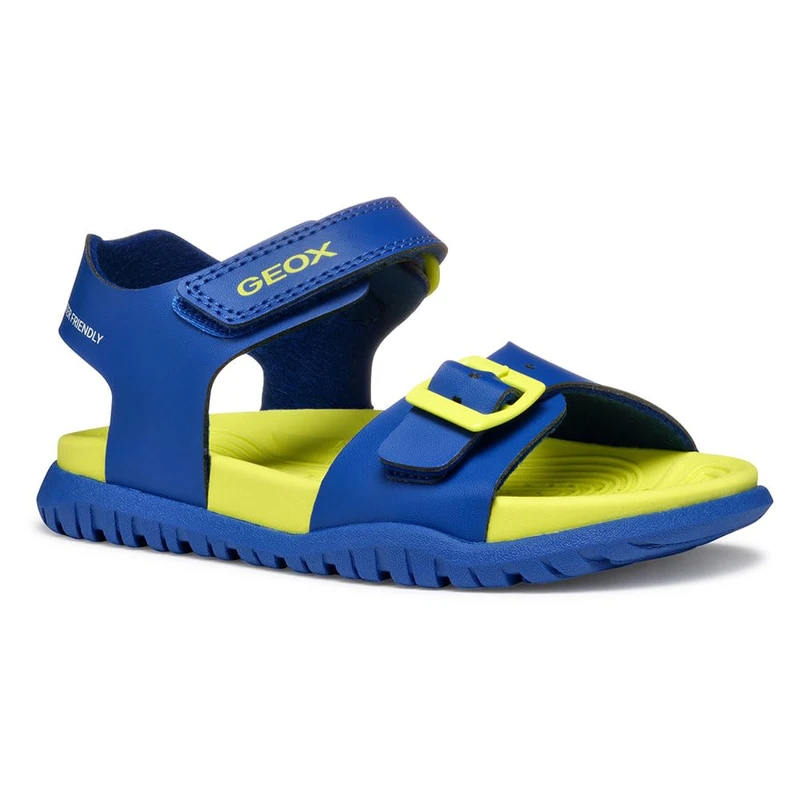 Geox Boys J Fusbetto Bo Sandal, Royal Fluo Yellow, 1 UK