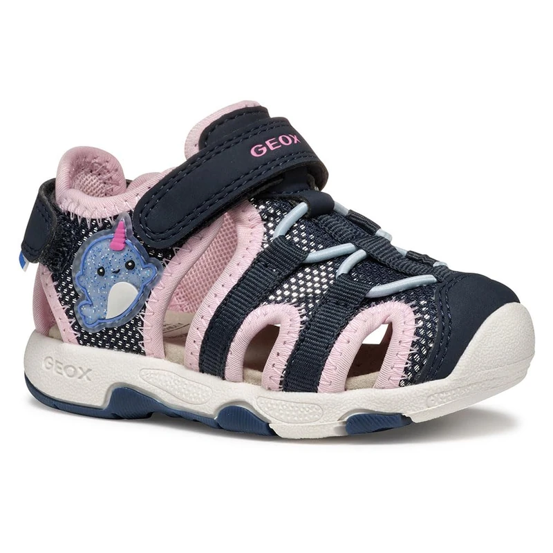 Geox Baby B Sandal Multy Girl, Navy/Lt Pink, 7 UK Child