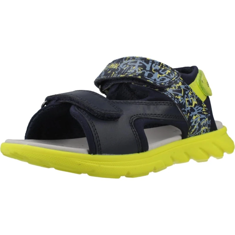 Geox Boys J Airadyum Bo Sandal, Navy Lime, 0 UK