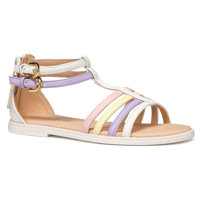 Geox J Sandal Karly Girl, White/Lilac, 6.5 UK