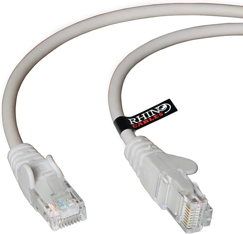 rhinocables CAT 5e High-Speed Ethernet Cable - Reliable LAN Network RJ45 Cable for Fast Internet & Data Transfer | Durable WiFi Broadband Cable for Gaming & Streaming, (15m, Grey, Pack of 7)