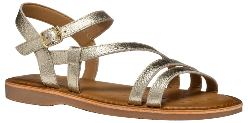 Geox J Sandal EOLIE Girl, Platinum, 4.5 UK