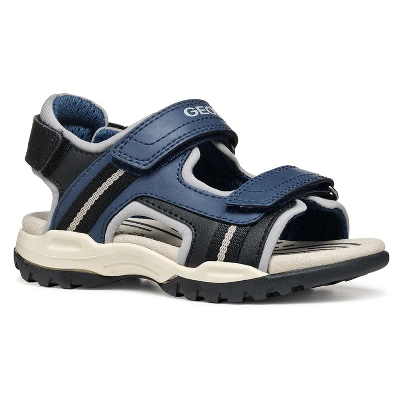 Geox J BOREALIS BOY A, Boys’ Sandal, Denim/Grey,