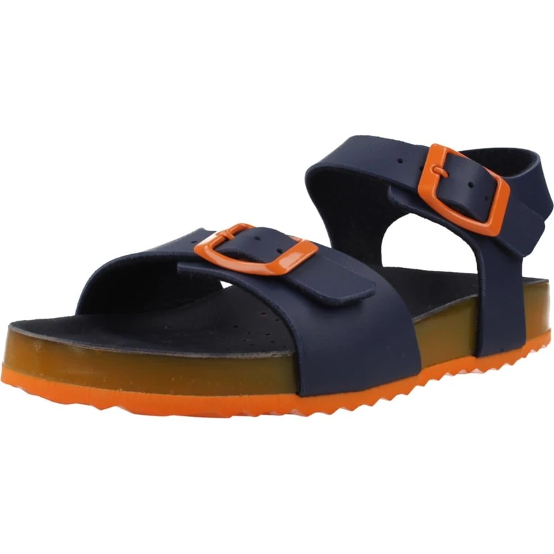 Geox J Ghita C Boys’ Sandal, Navy/Orange, 1.5 UK