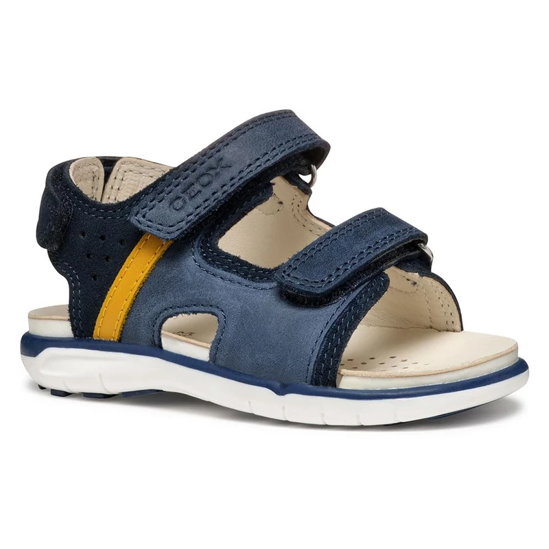 Geox Baby B Sandal Delhi BOY, Dk Navy/Dk Yellow, 7 UK Child