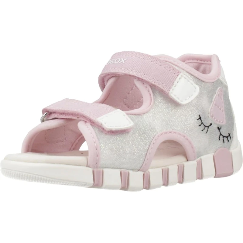 Geox B SANDAL IUPIDOO GIR, Girls’ Sandal, Silver/Pink,