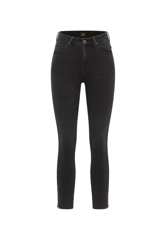 Lee Women's Scarlett High Zip Jeans, True to Black, 27W x 33L