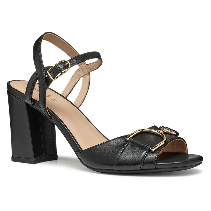 Geox D New ERAKLIA 80 A, Women’s Heeled Sandal, Black,