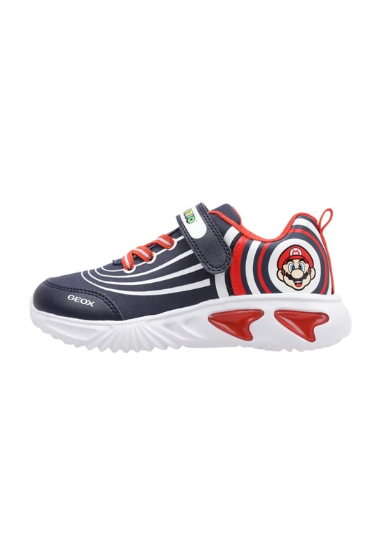 Geox J Assister BOY B, Boys’ Sneaker, Navy/Red,