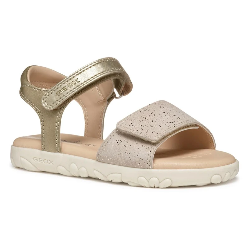 Geox J SANDAL HAITI GIRL, Girls’ Sandal, Lt Gold, - Image 1