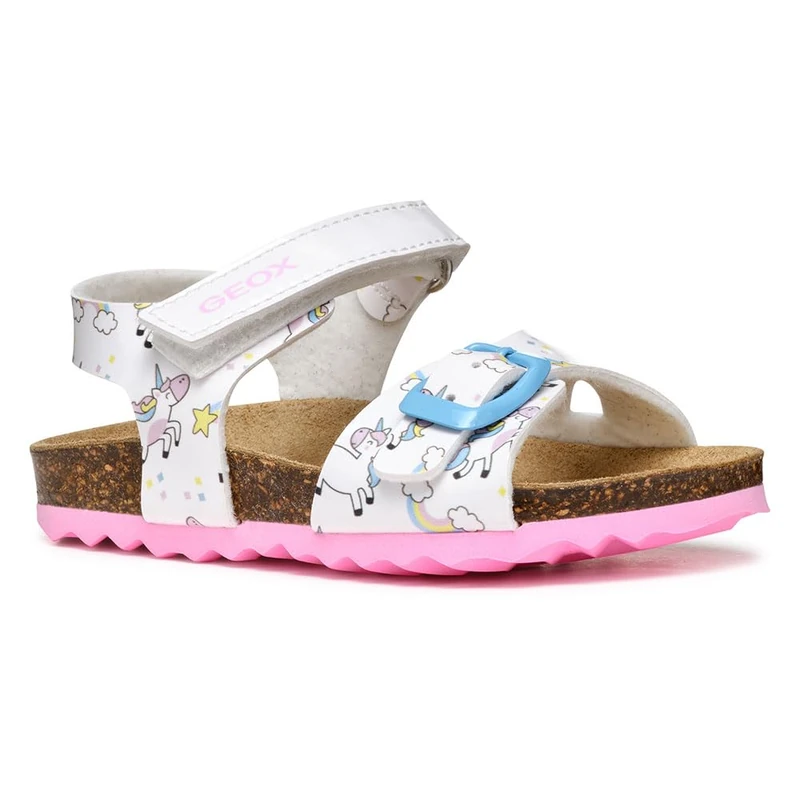 Geox B SANDAL CHALKI GIRL, Girls’ Sandal, White,