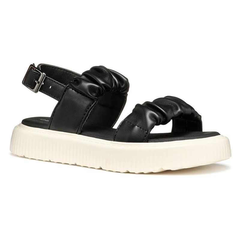 Geox Girls J Kodette Gir Sandal, Black, 0.5 UK