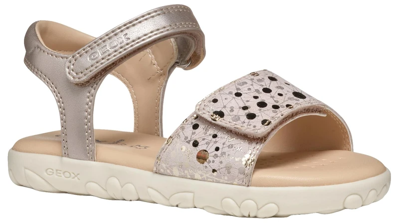Geox J Sandal Haiti Girl, Lt Rose/Platinum, 13 UK