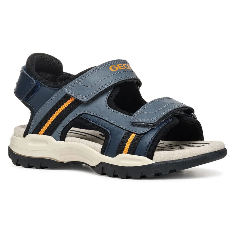 Geox J BOREALIS BOY A, Boys’ Sandal, Navy/Orange, - Image 1