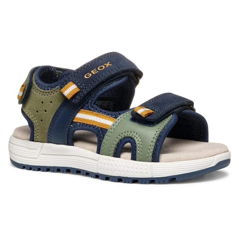 Geox J Sandal ALBEN BOY, Sage/Navy, 4.5 UK