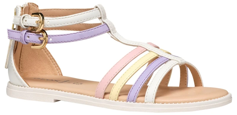 Geox J Sandal Karly Girl, White/Lilac, 1 UK