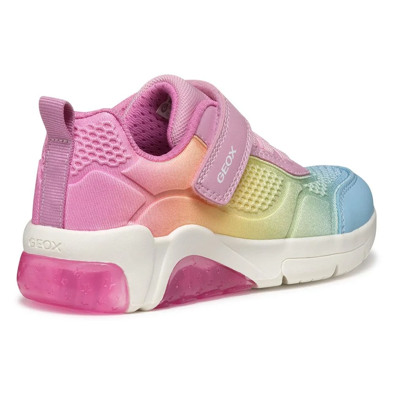 Geox J FADINLIGHT Girl C, Girls’ Sneaker, Pink/Multicolor,