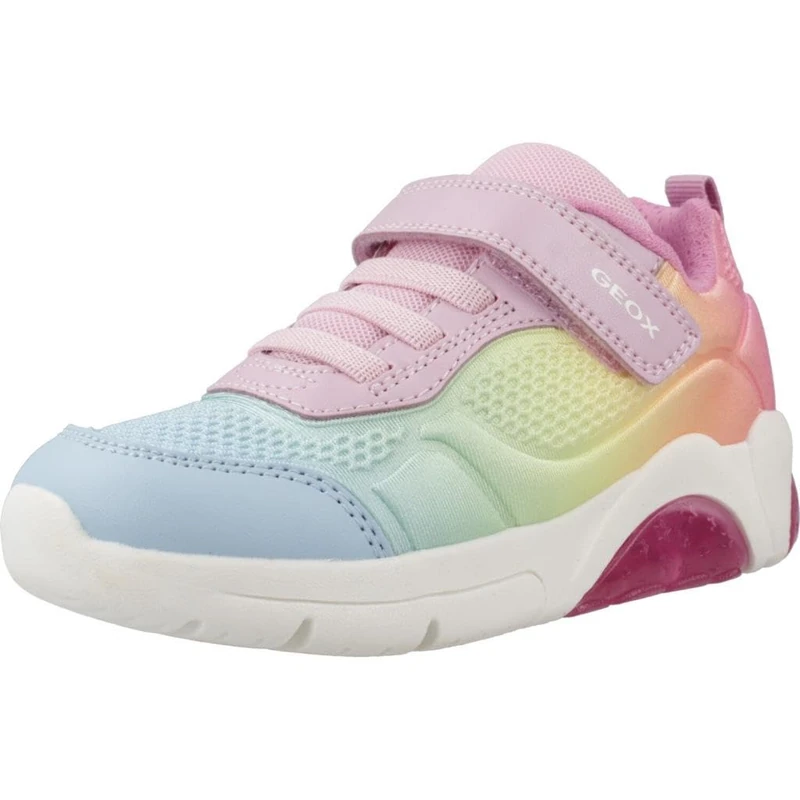 Geox J FADINLIGHT Girl C, Girls’ Sneaker, Pink/Multicolor,