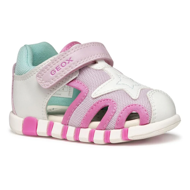 Geox B SANDAL IUPIDOO GIR, Baby - Mädchen Sandal, White/Fuchsia,