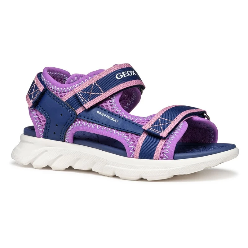 Geox J Sandal AIRADYUM GI, Navy/Purple, 12.5 UK