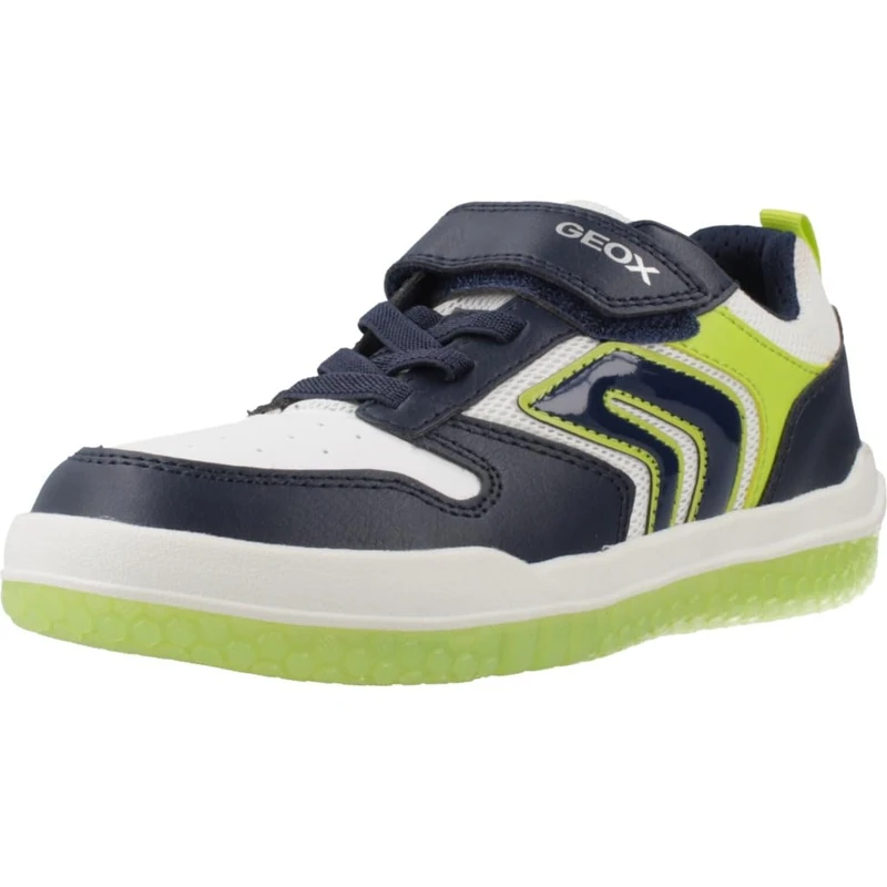 Geox J BUZZERLIGHT BOY B, Boys’ Sneaker, Navy/Lime,