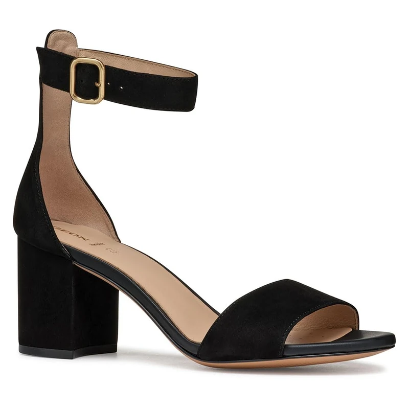 Geox Women's D VIRNILISA 65 S A Heeled Sandal, Black, 4 UK