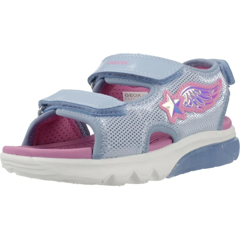 Geox J SANDAL CIBERDRON G, Girls’ Sandal, Sky/Fuchsia,