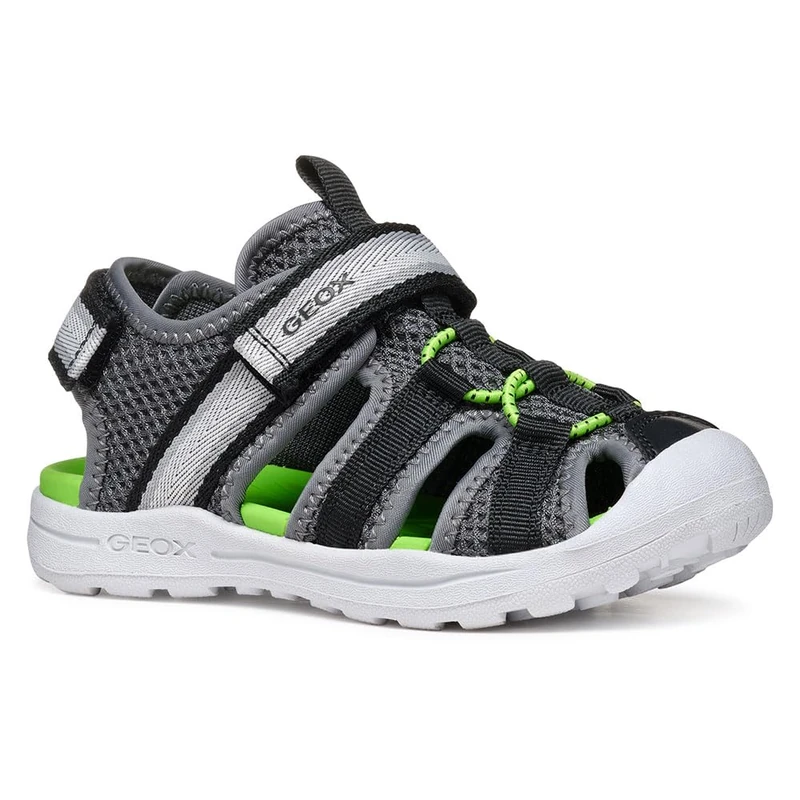 Geox J VANIETT BOY A, Boys’ Sandal, Dk Grey/Green,