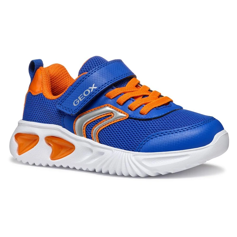 Geox J Assister BOY C, Boys’ Sneaker, Royal/Orange,