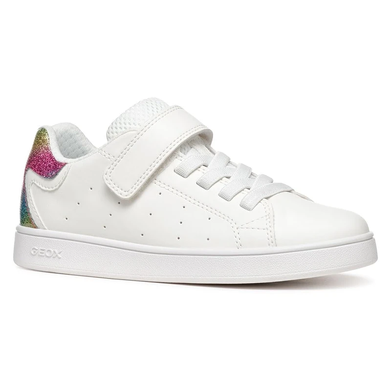 Geox J ECLYPER Girl A, Girls’ Sneaker, White/Multicolor,