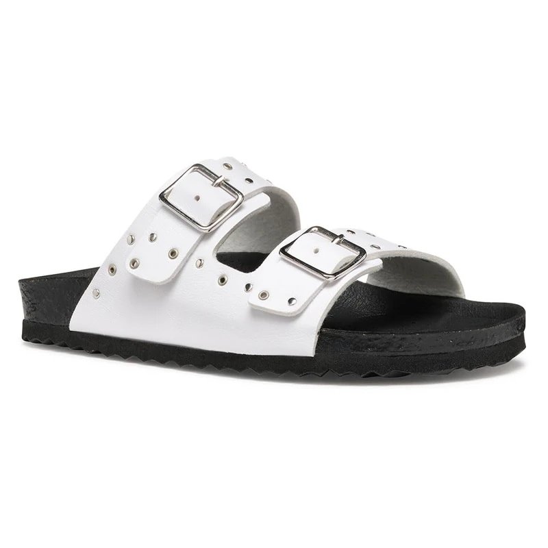 Geox Girls J Adriel Sandal, White Silver, 5 UK