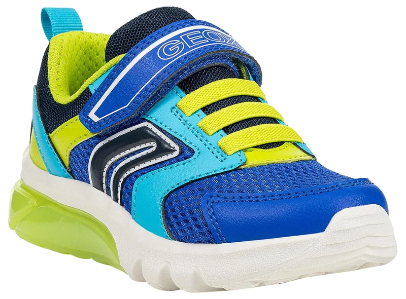 Geox J CIBERDRON BOY C Sneaker, Royal/Lime, 5 UK Child