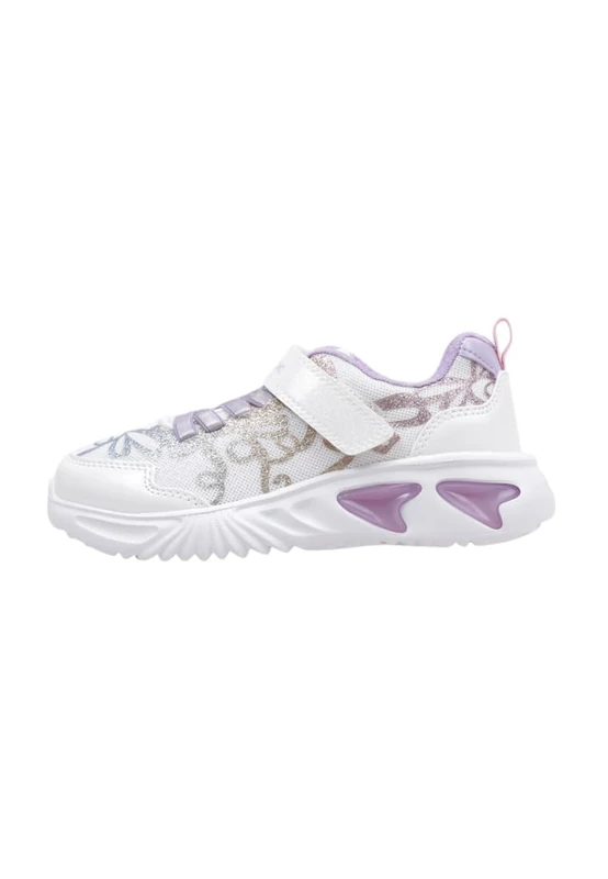 Geox J Assister Girl A, Girls’ Sneaker, White/Multicolor,